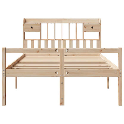 Bookcase Bed without Mattress 140x190 cm Solid Wood Pine