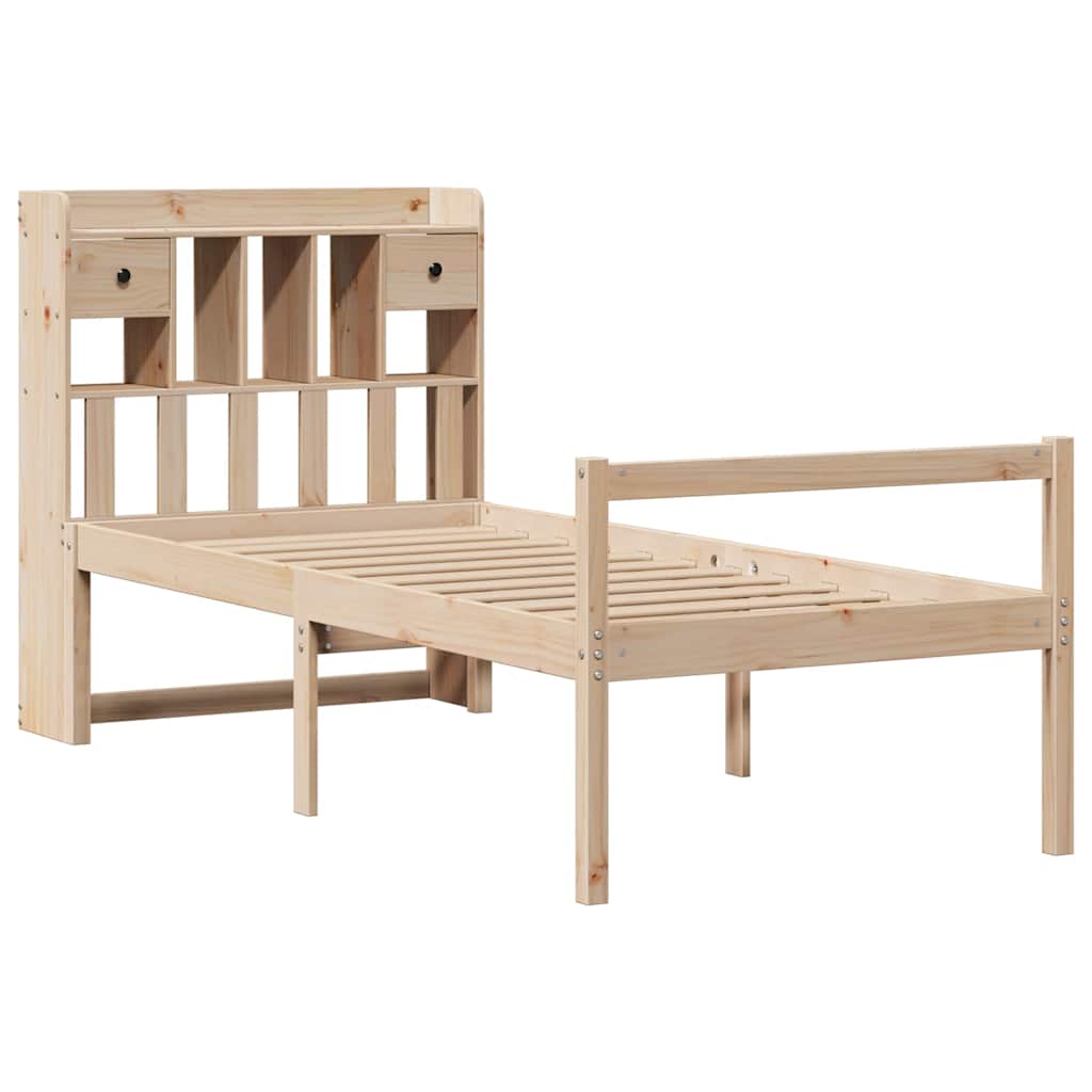 Bookcase Bed without Mattress 90x200 cm Solid Wood Pine