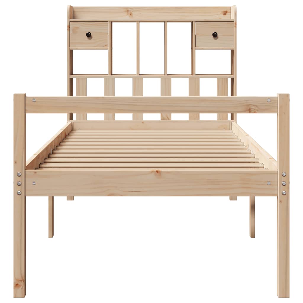 Bookcase Bed without Mattress 90x200 cm Solid Wood Pine