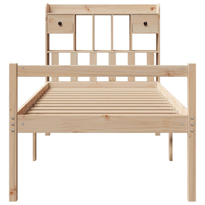 Bookcase Bed without Mattress 90x200 cm Solid Wood Pine