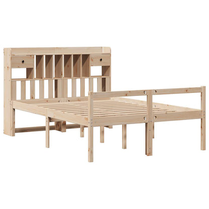 Bookcase Bed without Mattress 140x200 cm Solid Wood Pine