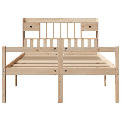 Bookcase Bed without Mattress 140x200 cm Solid Wood Pine