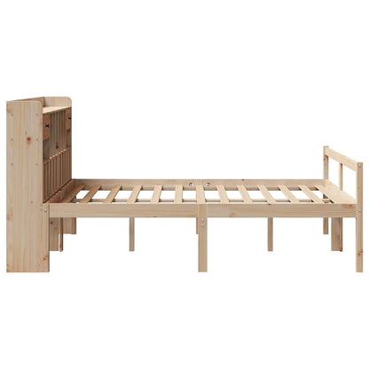 Bookcase Bed without Mattress 140x200 cm Solid Wood Pine