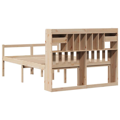 Bookcase Bed without Mattress 140x200 cm Solid Wood Pine