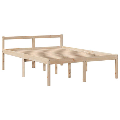 Bookcase Bed without Mattress 140x200 cm Solid Wood Pine