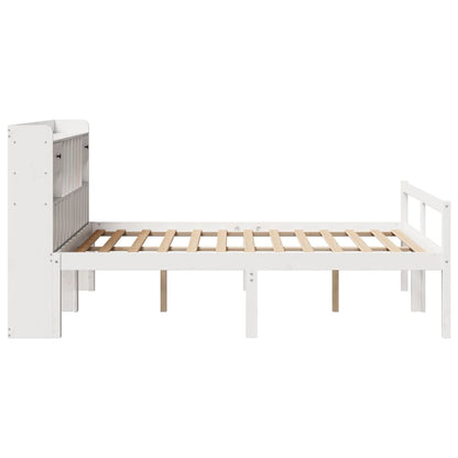 Bookcase Bed without Mattress White 140x200 cm Solid Wood Pine