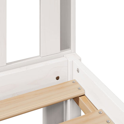 Bookcase Bed without Mattress White 180x200 cm Super King Solid Wood Pine