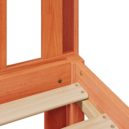 Bookcase Bed without Mattress Wax Brown 140x190cm Solid Wood Pine