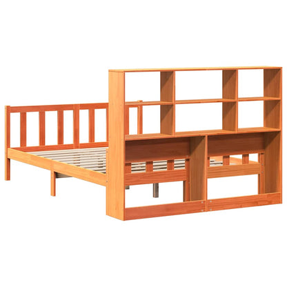 Bookcase Bed without Mattress Wax Brown 150x200 cm King Solid Wood