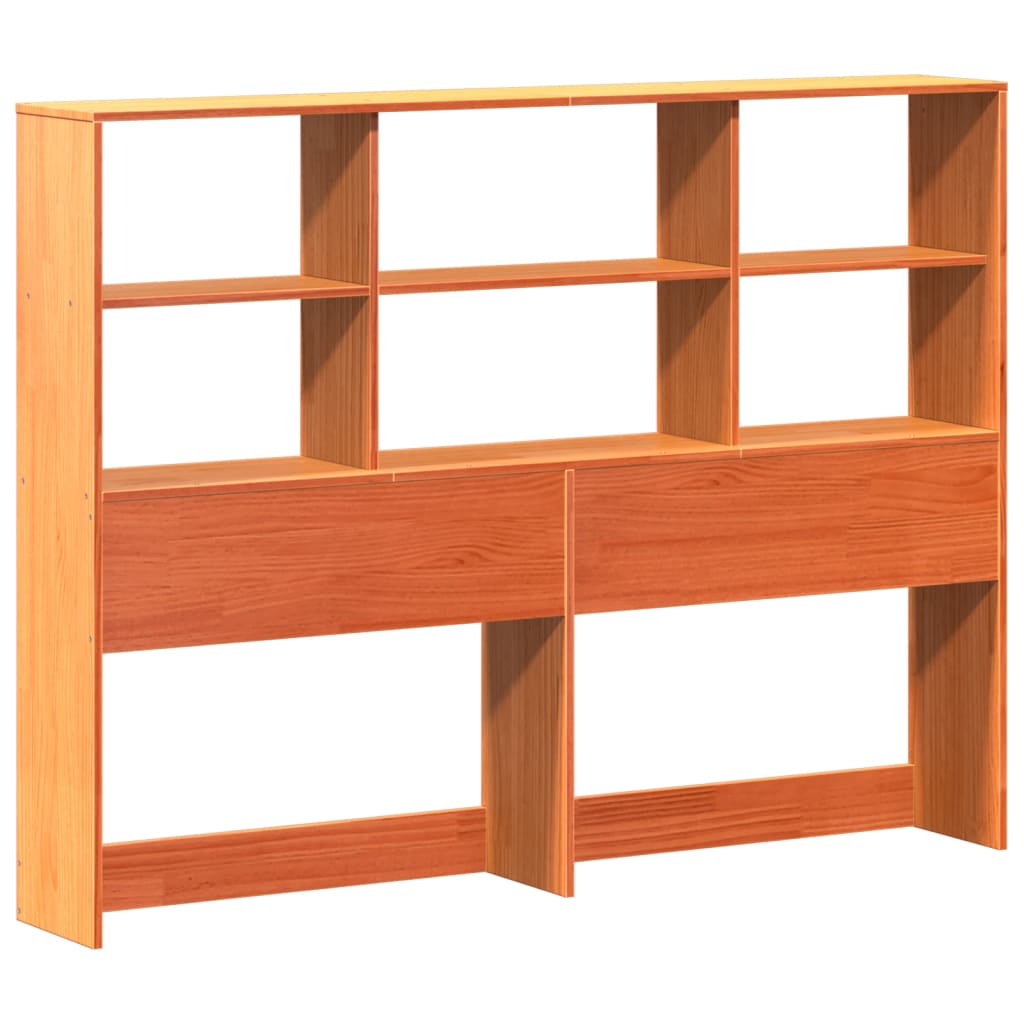 Bookcase Bed without Mattress Wax Brown 150x200 cm King Solid Wood