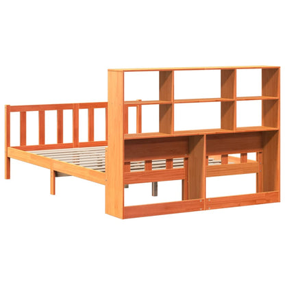 Bookcase Bed without Mattress Wax Brown 160x200 cm Solid Wood