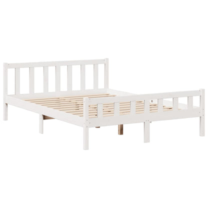 Bookcase Bed without Mattress White 160x200 cm Solid Wood Pine