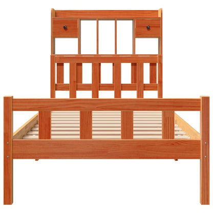 Bookcase Bed without Mattress Wax Brown 75x190 cm Small Single Solid Wood Pine