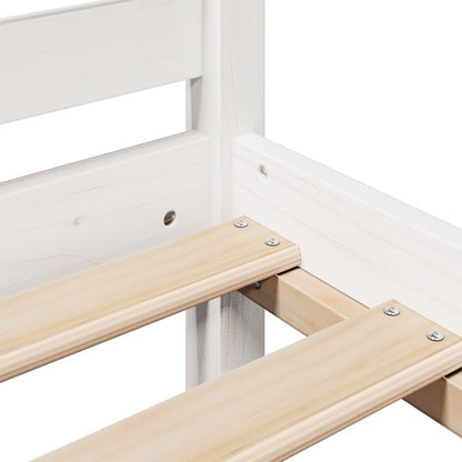 Bookcase Bed without Mattress White 140x200 cm Solid Wood Pine