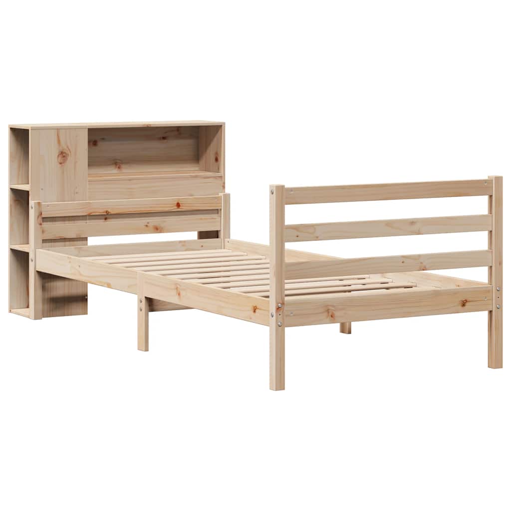 Bookcase Bed without Mattress 100x200 cm Solid Wood Pine