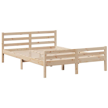 Bookcase Bed without Mattress 140x190cm Solid Wood Pine