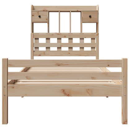 Bookcase Bed without Mattress 100x200cm Solid Wood Pine