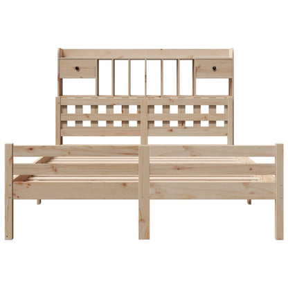 Bookcase Bed without Mattress 140x200cm Solid Wood Pine