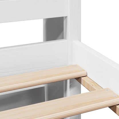 Bookcase Bed without Mattress White 140x200cm Solid Wood Pine