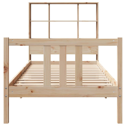 Bookcase Bed without Mattress 90x190cm Single Solid Wood Pine