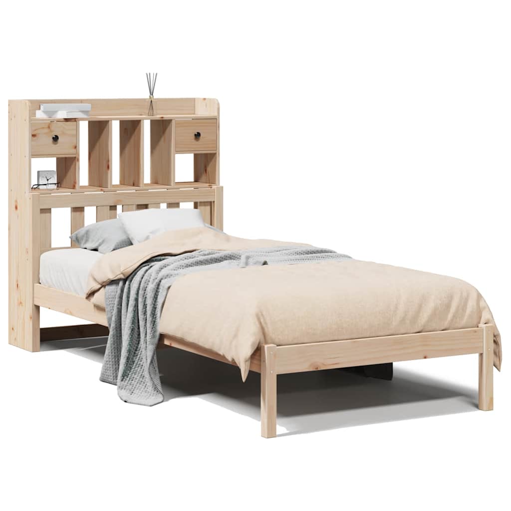 Bookcase Bed without Mattress 75x190 cm Small Single Solid Wood Pine