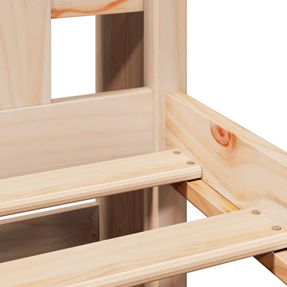 Bookcase Bed without Mattress 135x190 cm Double Solid Wood Pine