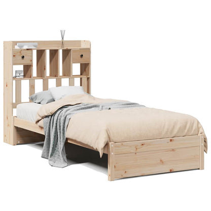 Bookcase Bed without Mattress 75x190cm Small Single Solid Wood Pine