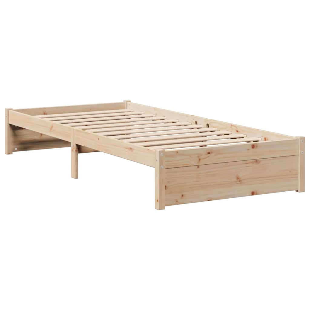 Bookcase Bed without Mattress 75x190cm Small Single Solid Wood Pine