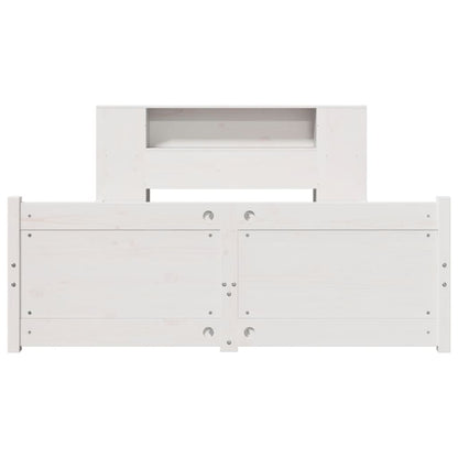Bookcase Bed without Mattress White 140x200cm Solid Wood Pine