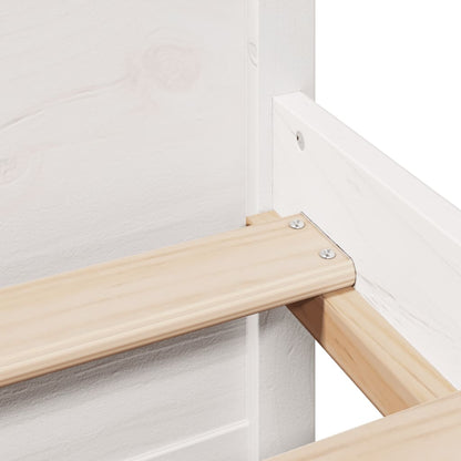 Bookcase Bed without Mattress White 140x200cm Solid Wood Pine