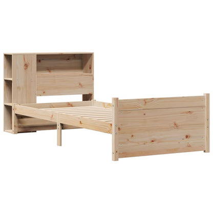 Bookcase Bed without Mattress 75x190cm Small Single Solid Wood Pine