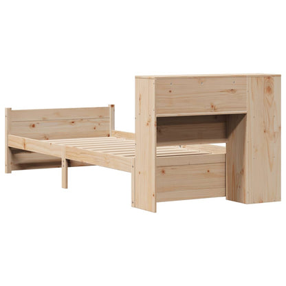 Bookcase Bed without Mattress 75x190cm Small Single Solid Wood Pine
