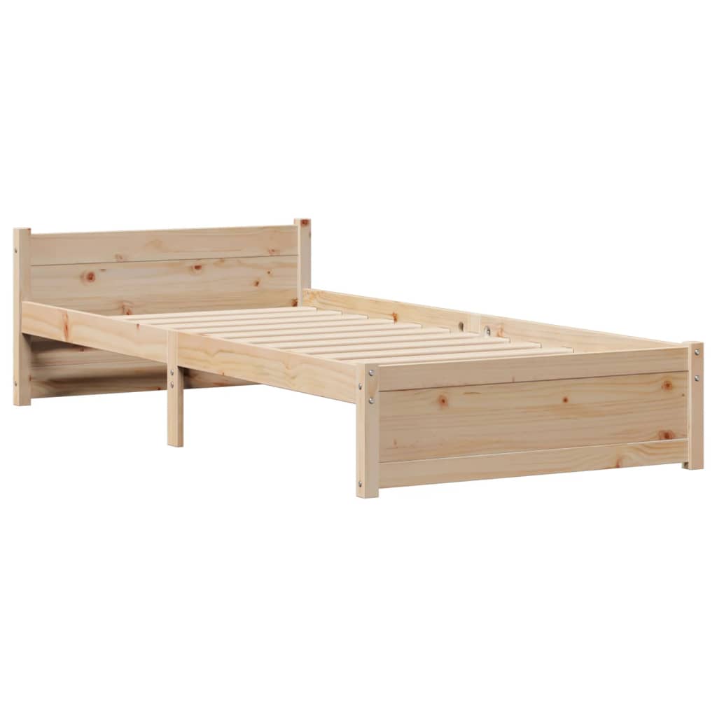 Bookcase Bed without Mattress 75x190cm Small Single Solid Wood Pine