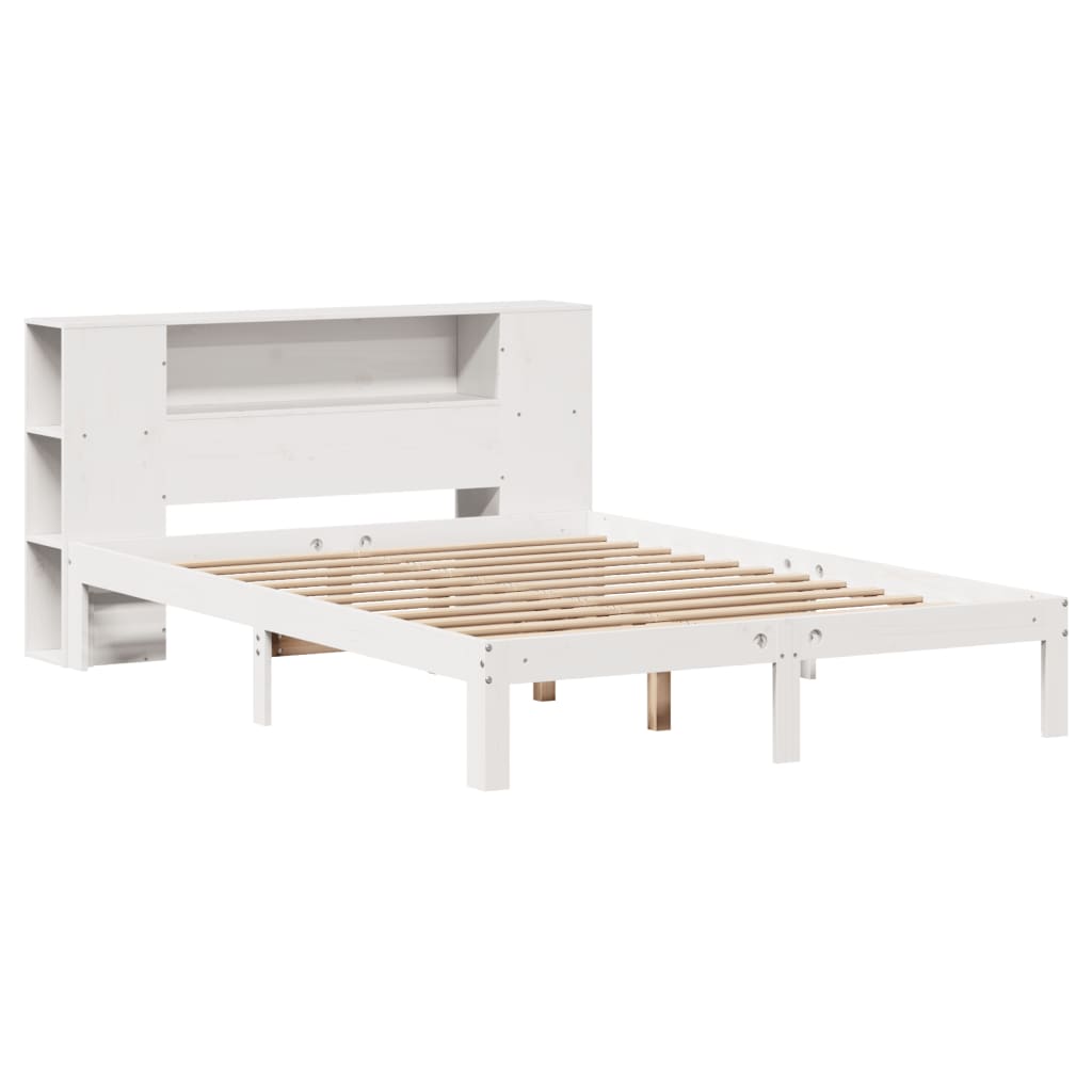 Bookcase Bed | White | Solid Pine Wood | Double | Bookcase Bed
