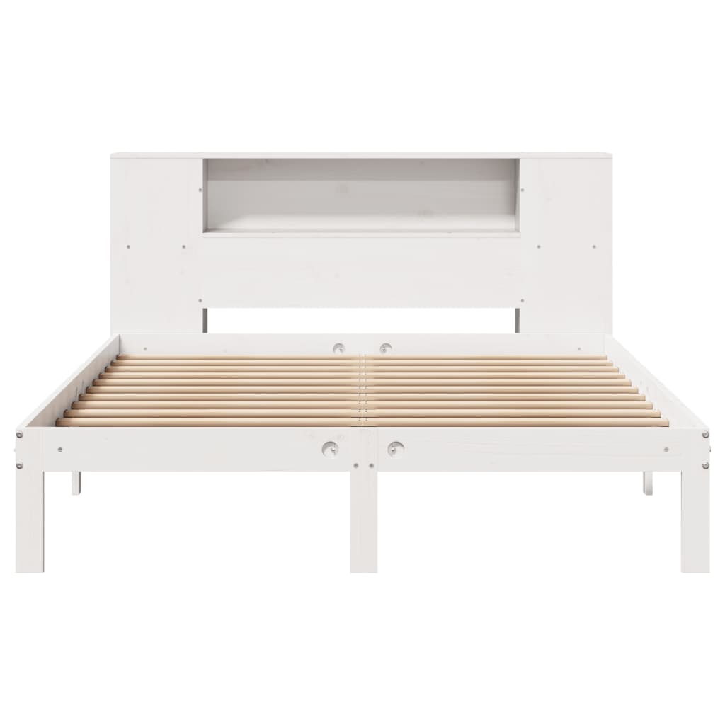 Bookcase Bed | White | Solid Pine Wood | Double | Bed | Rectangular