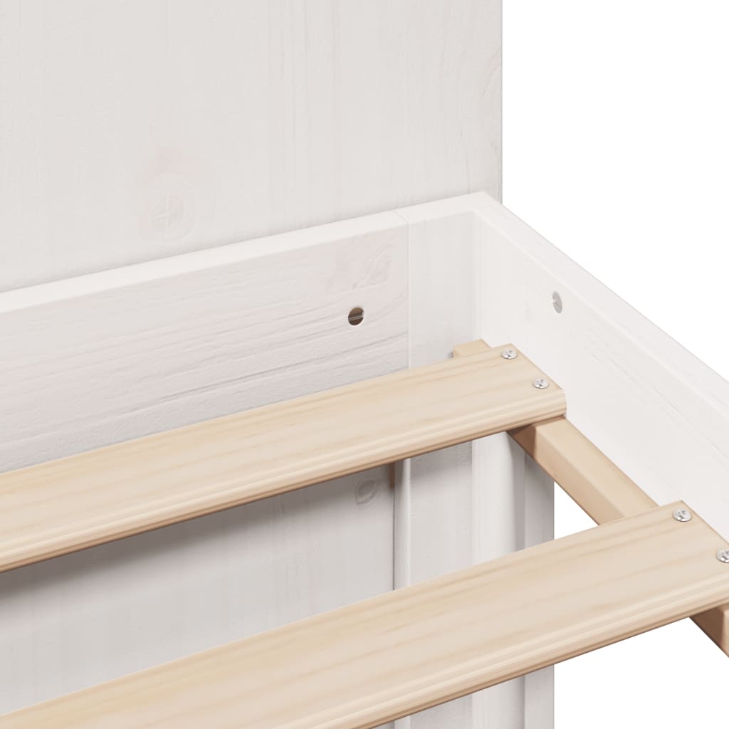 Bookcase Bed | White | Solid Pine Wood | Double | Bed | Rectangular