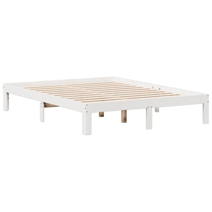 Bookcase Bed without Mattress White 135x190cm Solid Wood Pine