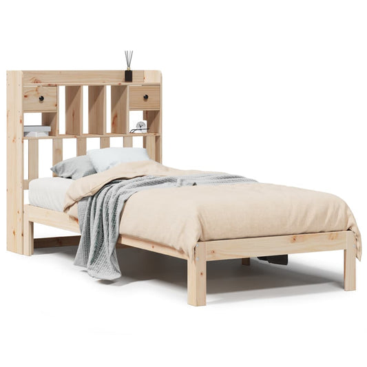Bookcase Bed without Mattress 100x200cm Solid Wood Pine