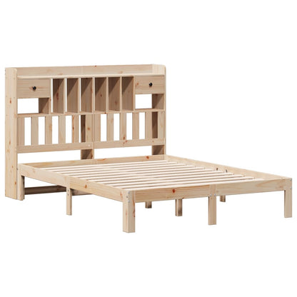 Bookcase Bed without Mattress 140x200cm Solid Wood Pine