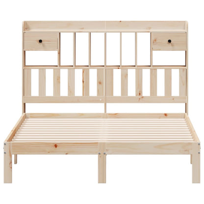 Bookcase Bed without Mattress 140x200cm Solid Wood Pine