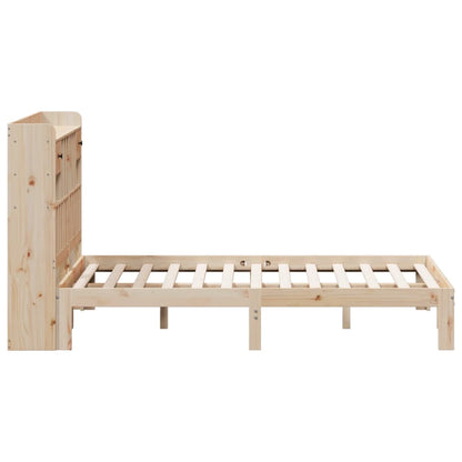 Bookcase Bed without Mattress 140x200cm Solid Wood Pine