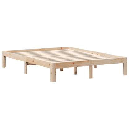 Bookcase Bed without Mattress 140x200cm Solid Wood Pine