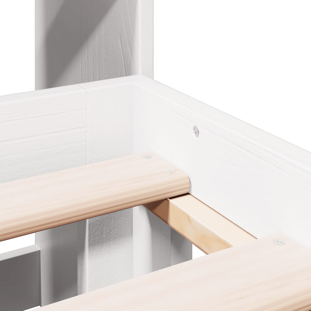 Bookcase Bed without Mattress White 150x200cm Solid Wood Pine