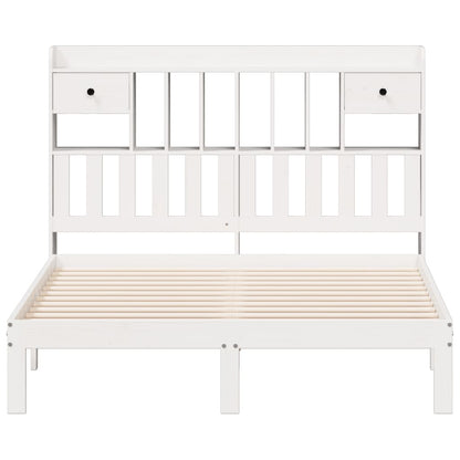 Bookcase Bed without Mattress White 160x200cm Solid Wood Pine