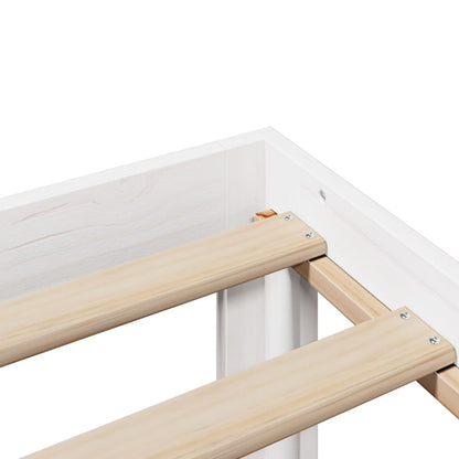 Bookcase Bed without Mattress White 140x190cm Solid Wood Pine