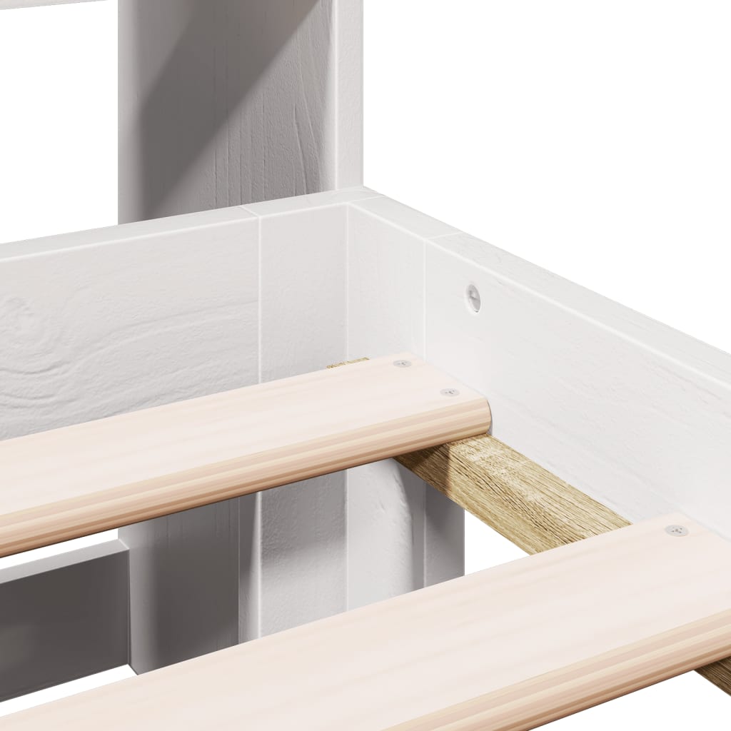 Bookcase Bed without Mattress White 140x190cm Solid Wood Pine