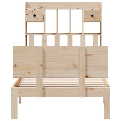 Bookcase Bed without Mattress 90x200cm Solid Wood Pine