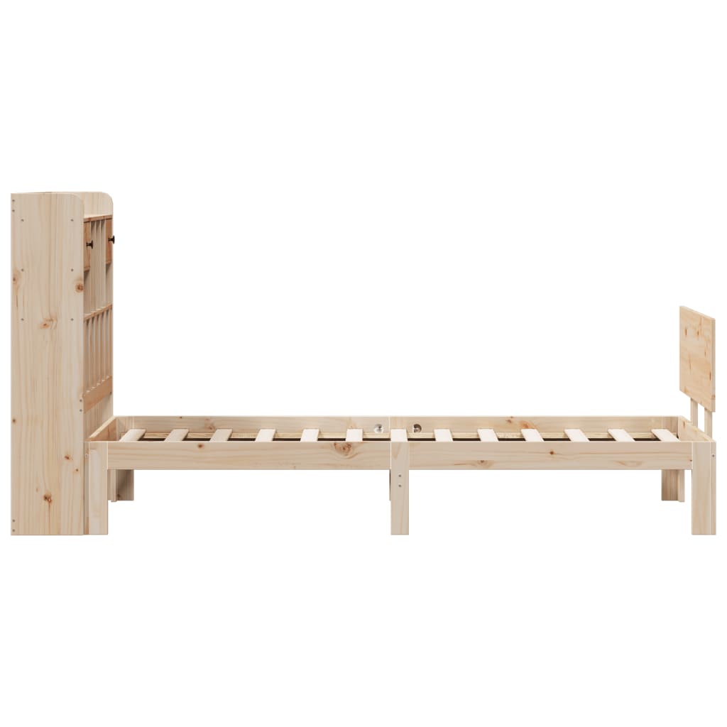 Bookcase Bed without Mattress 90x200cm Solid Wood Pine