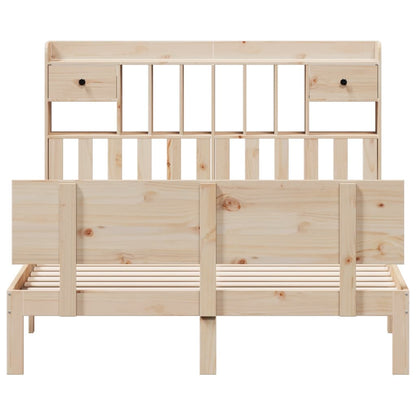 Bookcase Bed without Mattress 140x200cm Solid Wood Pine