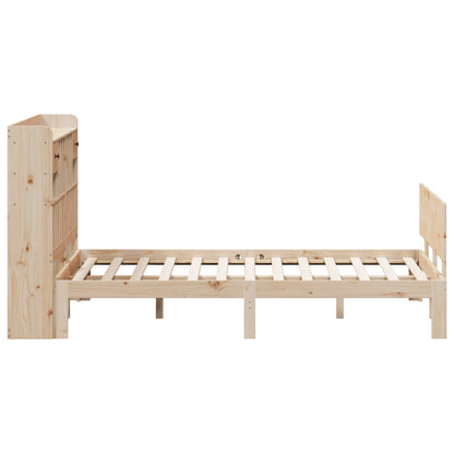 Bookcase Bed without Mattress 140x200cm Solid Wood Pine